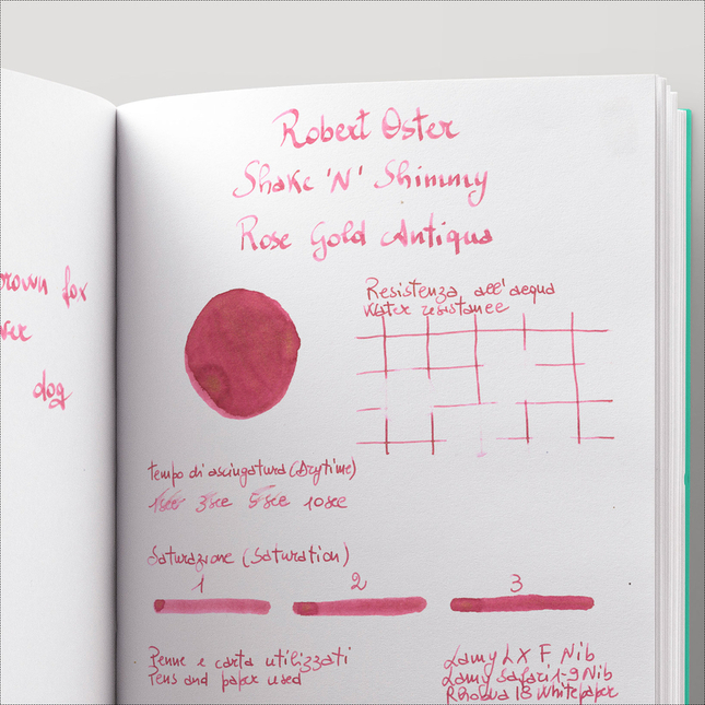 Robert Oster Shake 'N' Shimmy Rose Gold Antiqua Ink Bottle 50 ml