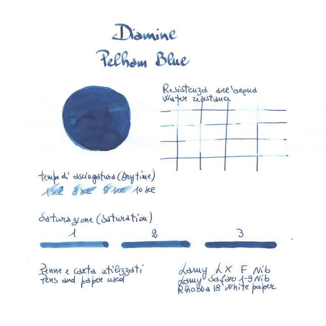 Diamine Guitar Pelham Blue Ink Bottle 30 ml