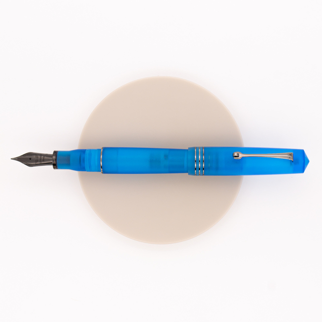 Leonardo Momento Zero Grande Pura Fountain Pen Aqua Blue & Ruthenium