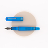 Leonardo Momento Zero Grande Pura Fountain Pen Aqua Blue & Ruthenium 14 KT