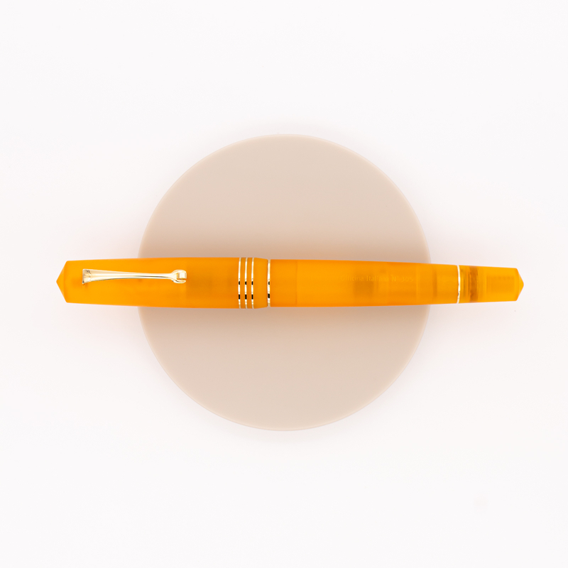 Leonardo Momento Zero Grande Pura Fountain Pen Flame Orange & Gold 14 KT