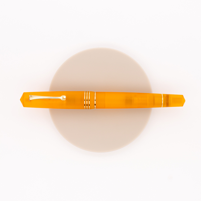 Leonardo Momento Zero Grande Pura Fountain Pen Flame Orange & Gold 14 KT