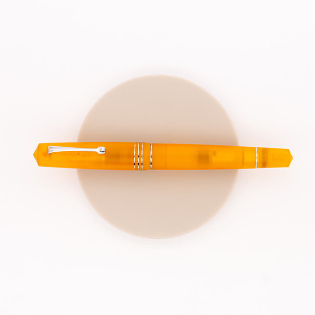 Leonardo Momento Zero Grande Pura Fountain Pen Flame Orange & Rhodium