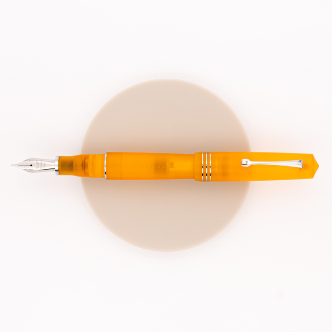 Leonardo Momento Zero Grande Pura Fountain Pen Flame Orange & Rhodium