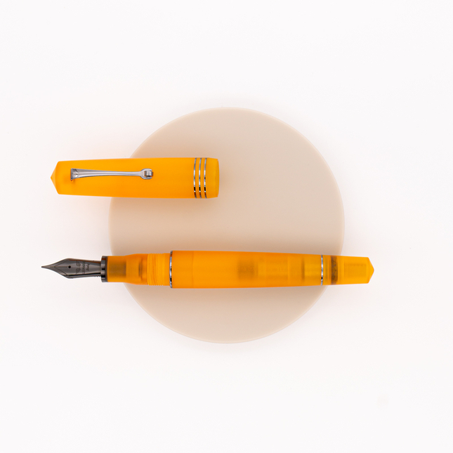 Leonardo Momento Zero Grande Pura Fountain Pen Flame Orange & Ruthenium