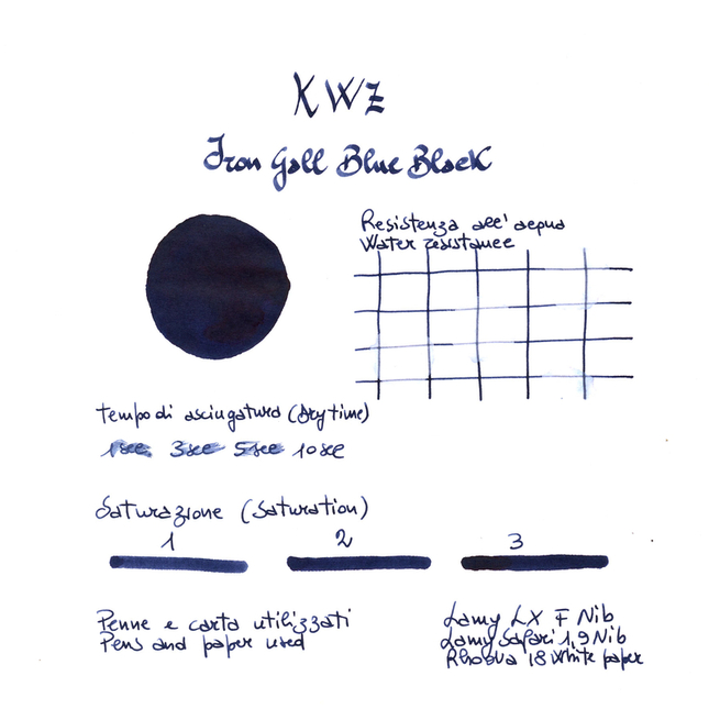 KWZ Iron Gall Blue Black Inchiostro Ferrogallico 60 ml