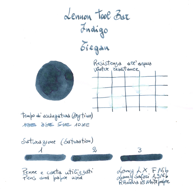 Lennon Tool Bar Indigo Tiegan Inchiostro 30 ml