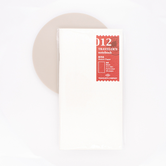 Traveler's Notebook Refill 012 Regular Size Sketch Paper Notebook
