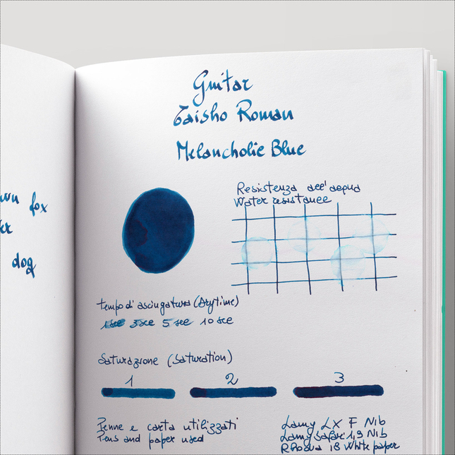 Guitar Taisho Roman Melancholic Blue Ink Bottle 40 ml