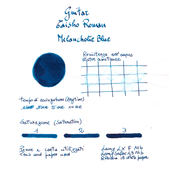 Guitar Taisho Roman Melancholic Blue Ink Bottle 40 ml