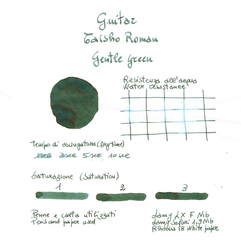 Guitar Taisho Roman Gentle Green Ink Bottle 40 ml Guitar Taisho Roman Gentle Green Ink Bottle 40 ml