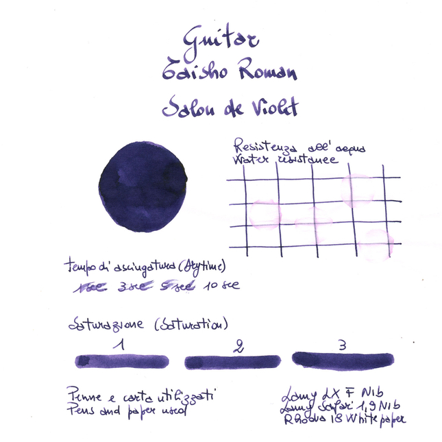 Guitar Taisho Roman Salon de Violet Ink Bottle 40 ml