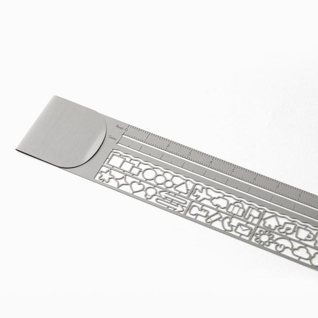 Midori Clip Ruler Stencil Silver