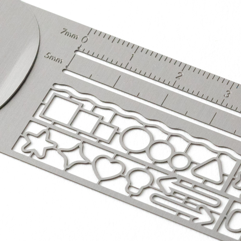 Midori Clip Ruler Stencil Silver