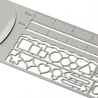 Midori Clip Ruler Segnalibro con Normografo Argento