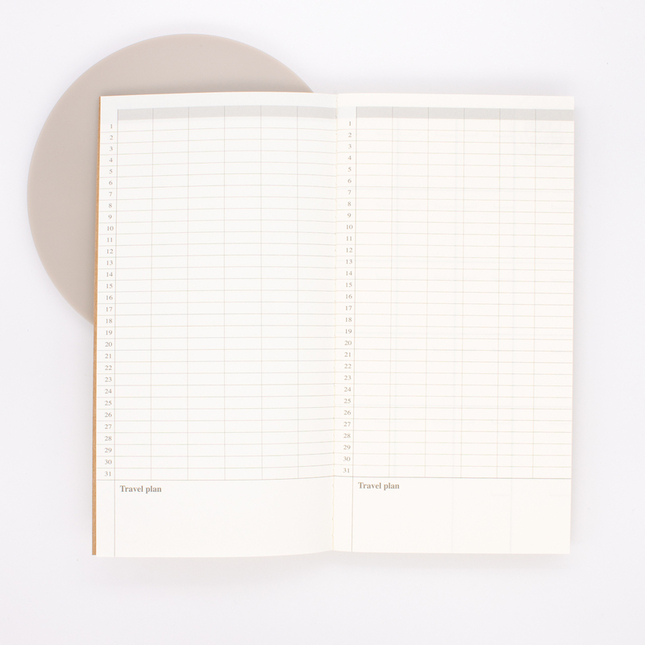 Traveler's Notebook Refill 017 Regular Size Agenda Mensile Libera