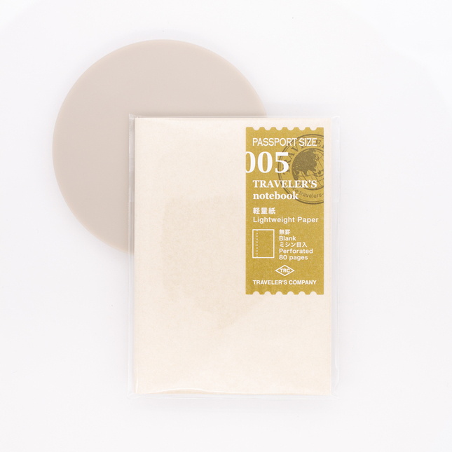 Traveler's Notebook Refill 005 Passport Size Quaderno con Carta Sottile