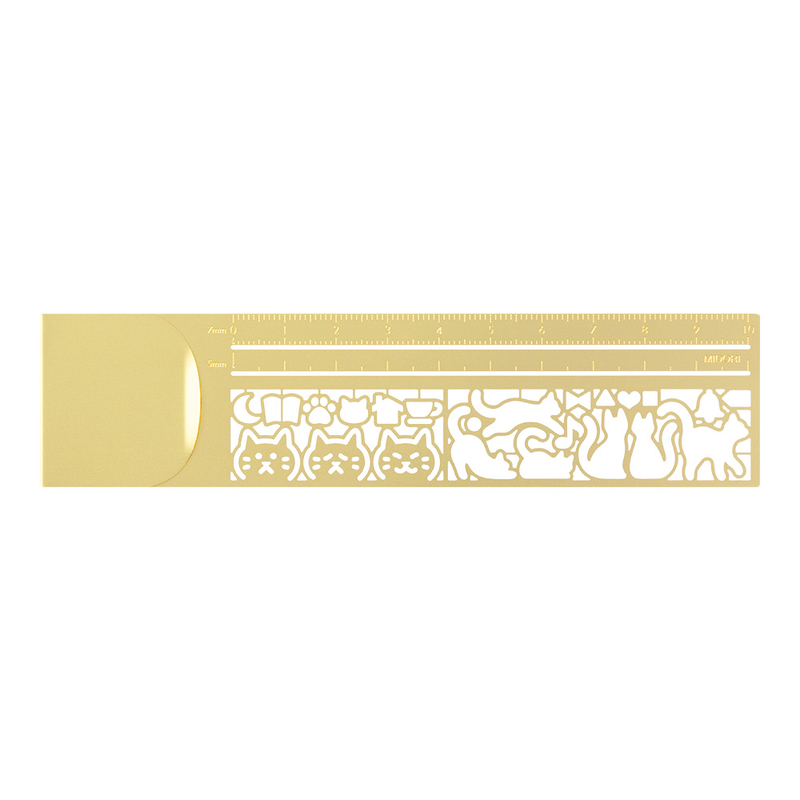 Midori Clip Ruler Stencil Cat