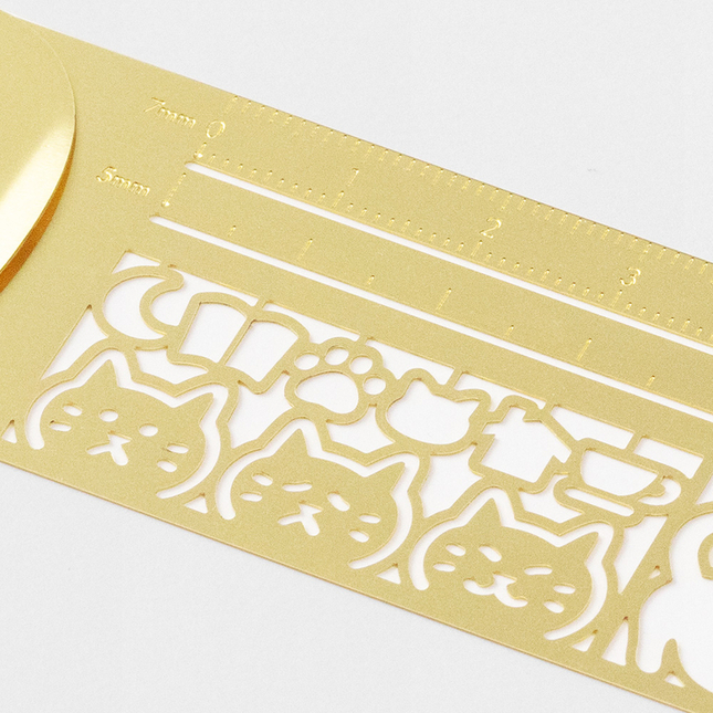 Midori Clip Ruler Stencil Cat