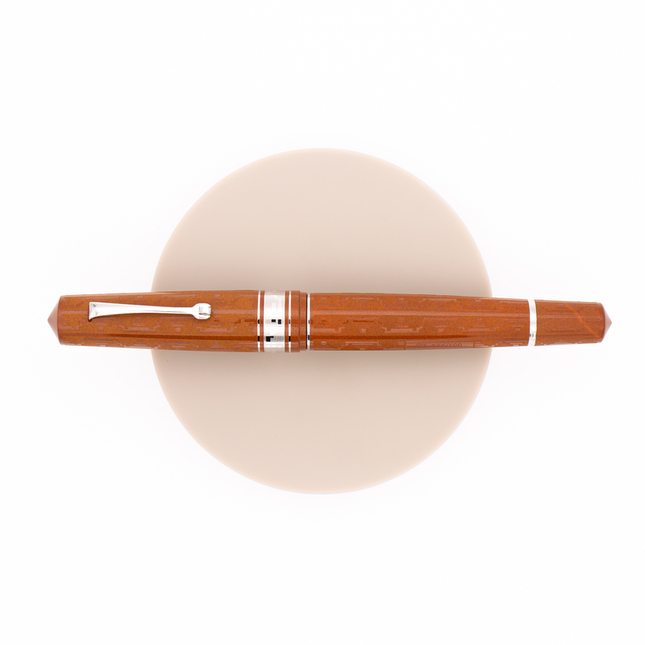 Leonardo Momento Zero Grande Art Déco 2021 Fountain Pen Terracotta & Rhodium Limited Edition