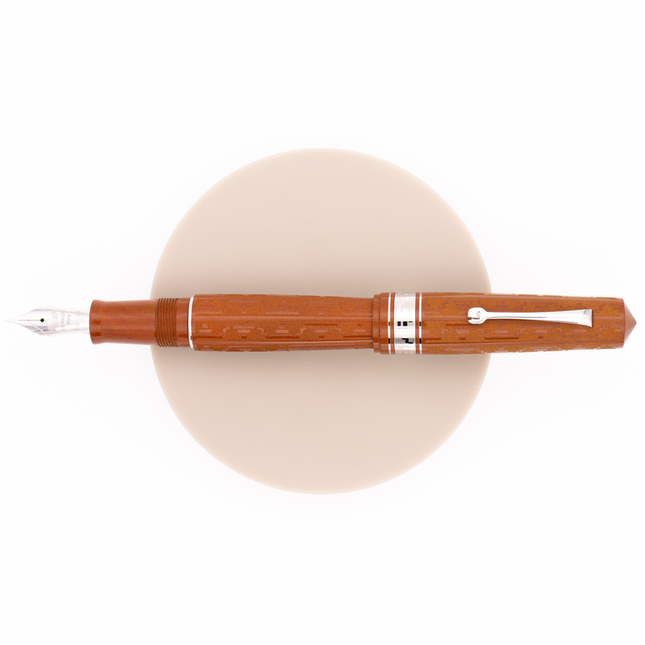 Leonardo Momento Zero Grande Art Déco 2021 Fountain Pen Terracotta & Rhodium Limited Edition
