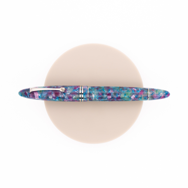 Leonardo Officina Italiana Furore Fountain Pen Aquapetra & Rhodium 14 KT