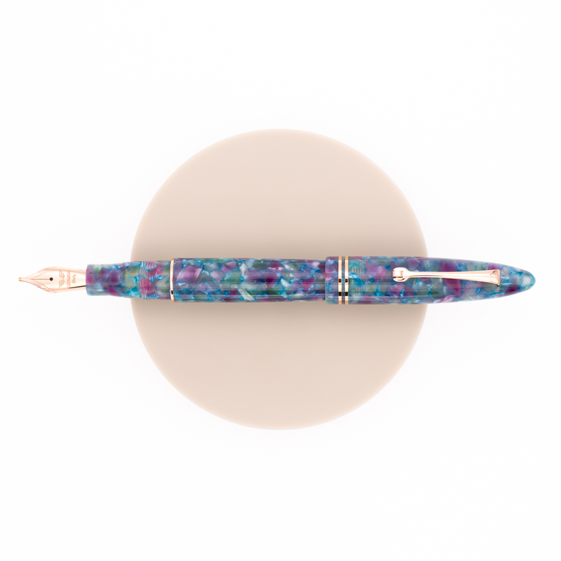 Leonardo Officina Italiana Furore Fountain Pen Aquapetra & Rose Gold 14 KT