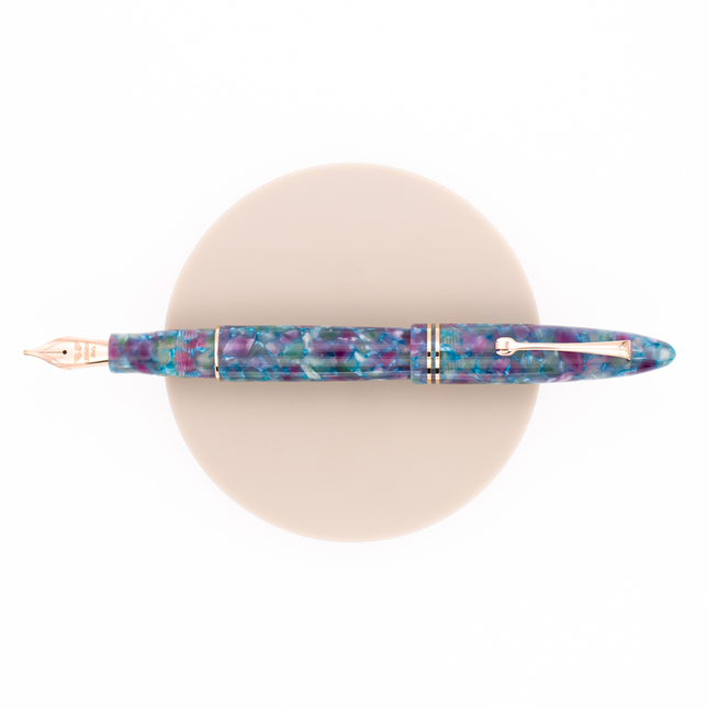 Leonardo Officina Italiana Furore Fountain Pen Aquapetra & Rose Gold 14 KT