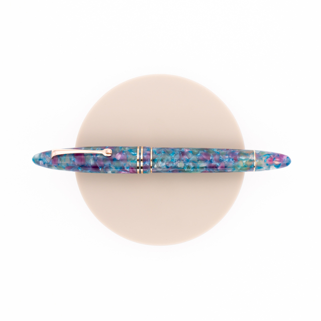 Leonardo Officina Italiana Furore Penna Stilografica Aquapetra & Oro Rosa 14 KT