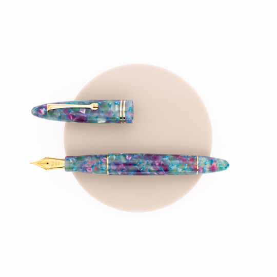 Leonardo Officina Italiana Furore Fountain Pen Aquapetra & Gold 14 KT