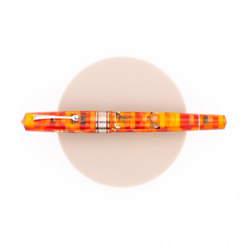 Leonardo Momento Zero Grande Mosaico Fountain Pen Mango & Rhodium Leonardo Momento Zero Grande Mosaico Fountain Pen Mango & Rhodium