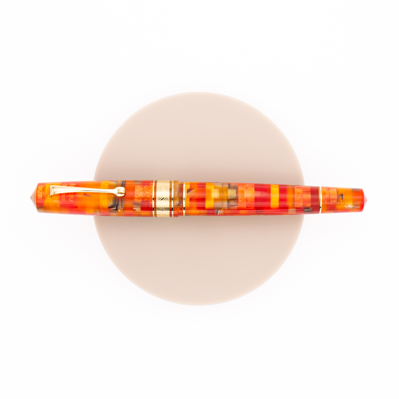 Leonardo Momento Zero Grande Mosaico Fountain Pen Mango & Gold Leonardo Momento Zero Grande Mosaico Fountain Pen Mango & Gold