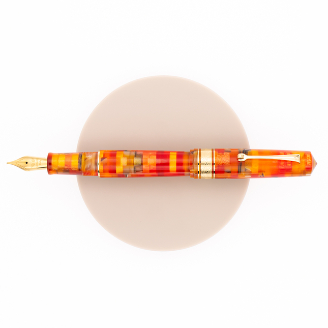 Leonardo Momento Zero Grande Mosaico Penna Stilografica Mango & Oro