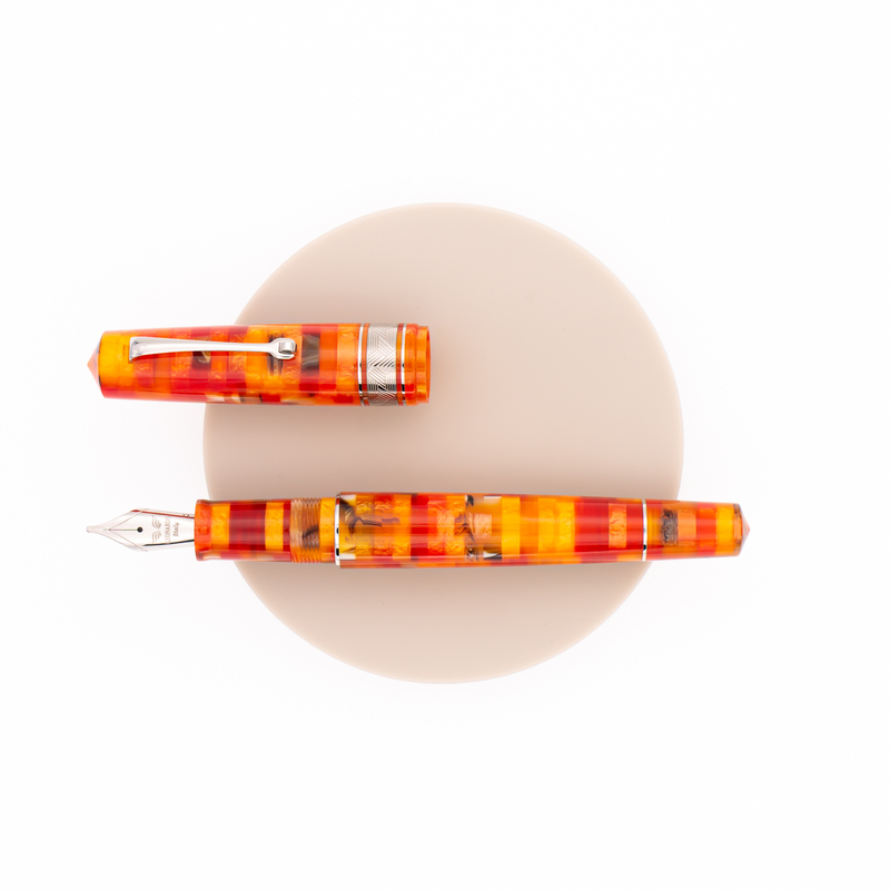 Leonardo Momento Zero Grande Mosaico Fountain Pen Mango & Rhodium Leonardo Momento Zero Grande Mosaico Fountain Pen Mango & Rhodium