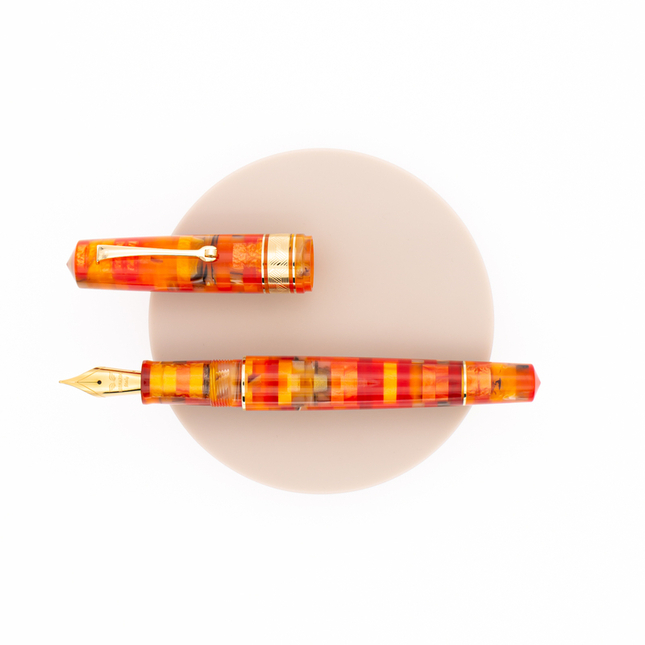 Leonardo Momento Zero Grande Mosaico Penna Stilografica Mango & Oro