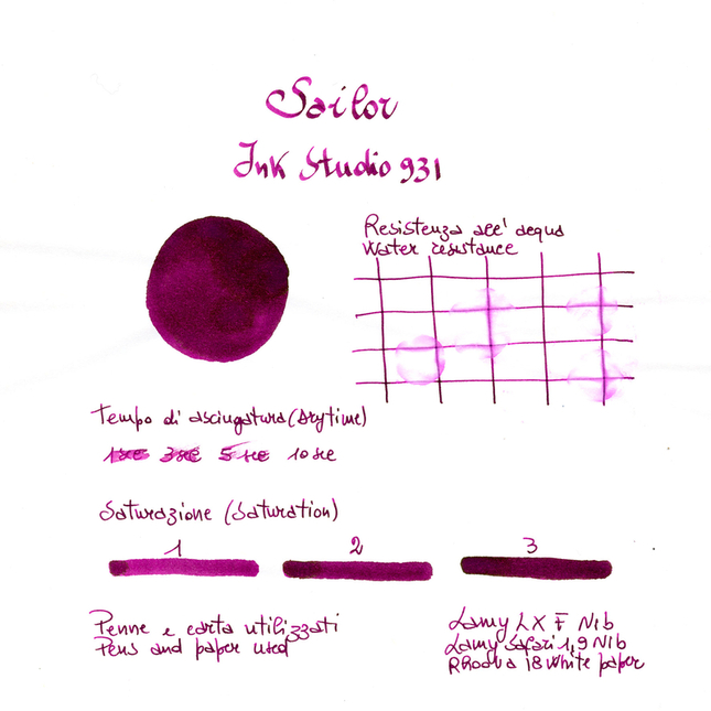Sailor Ink Studio 931 Inchiostro 20 ml