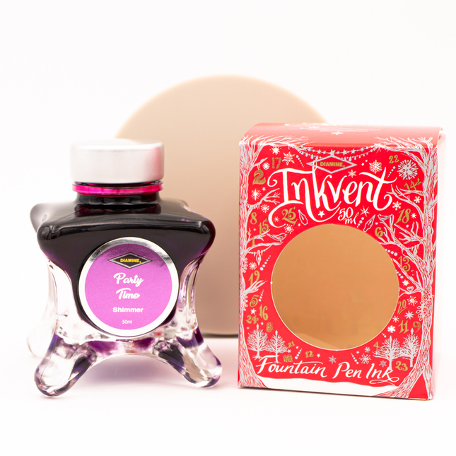 Diamine Inkvent Party Time Ink Bottle 50 ml Red Edition Shimmer