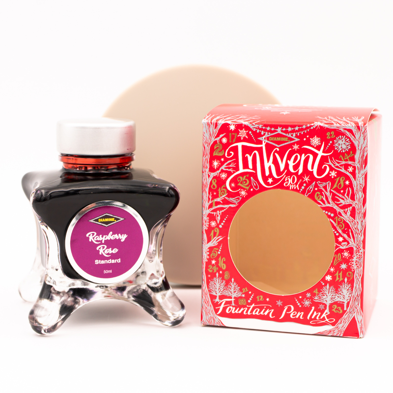 Diamine Inkvent Raspberry Rose Ink Bottle 50 ml Red Edition