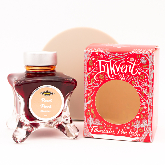 Diamine Inkvent Peach Punch Ink bottle 50 ml Red Edition