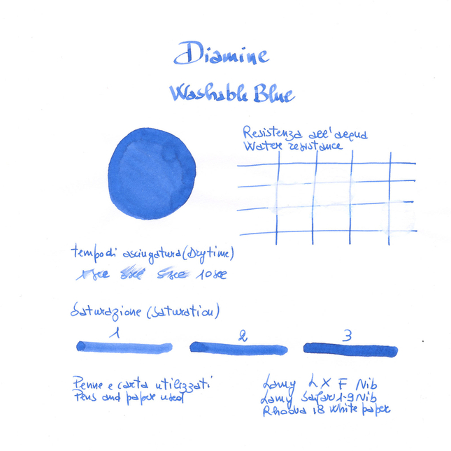 Diamine Washable Blue Inchiostro 30 ml