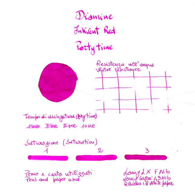 Diamine Inkvent Party Time Ink Bottle 50 ml Red Edition Shimmer