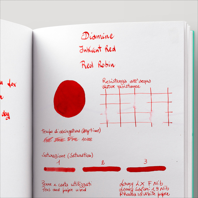 Diamine Inkvent Red Robin Ink Bottle 50 ml Red Edition
