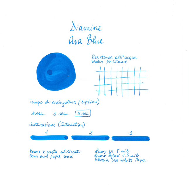 Diamine Asa Blue Ink Bottle 80 ml