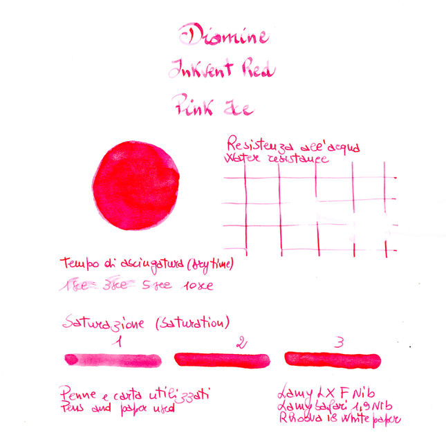 Diamine Inkvent Pink Ice Ink Bottle 50 ml Red Edition Shimmer
