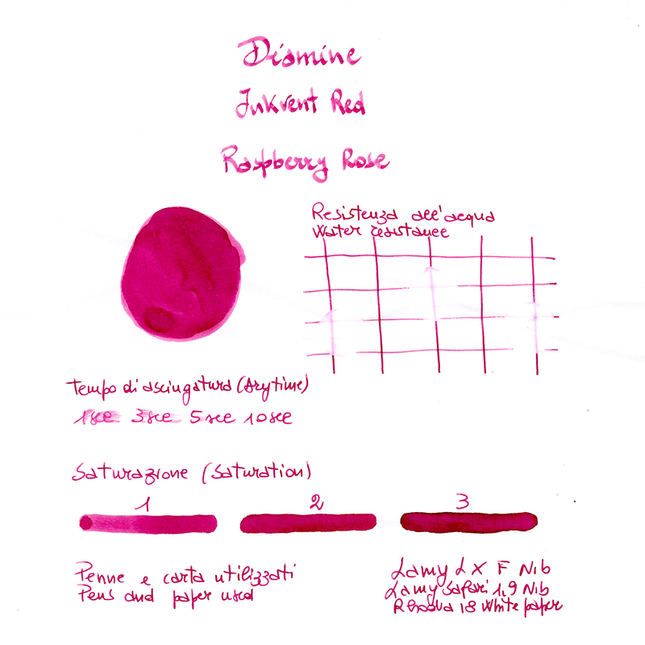 Diamine Inkvent Raspberry Rose Ink Bottle 50 ml Red Edition