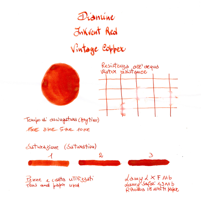 Diamine Inkvent Vintage Copper Ink Bottle 50 ml Red Edition Shimmer