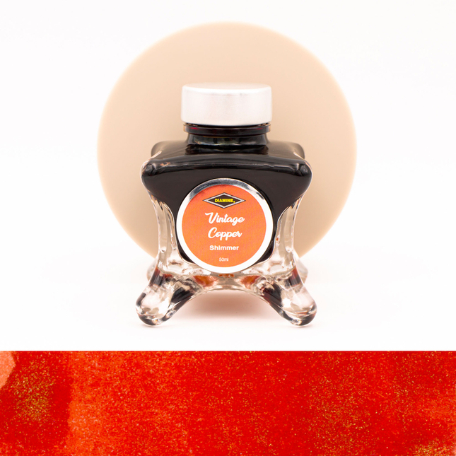 Diamine Inkvent Vintage Copper Ink Bottle 50 ml Red Edition Shimmer