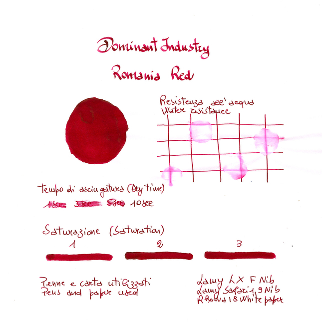 Dominant Industry Standard Romania Red Ink Bottle 25 ml