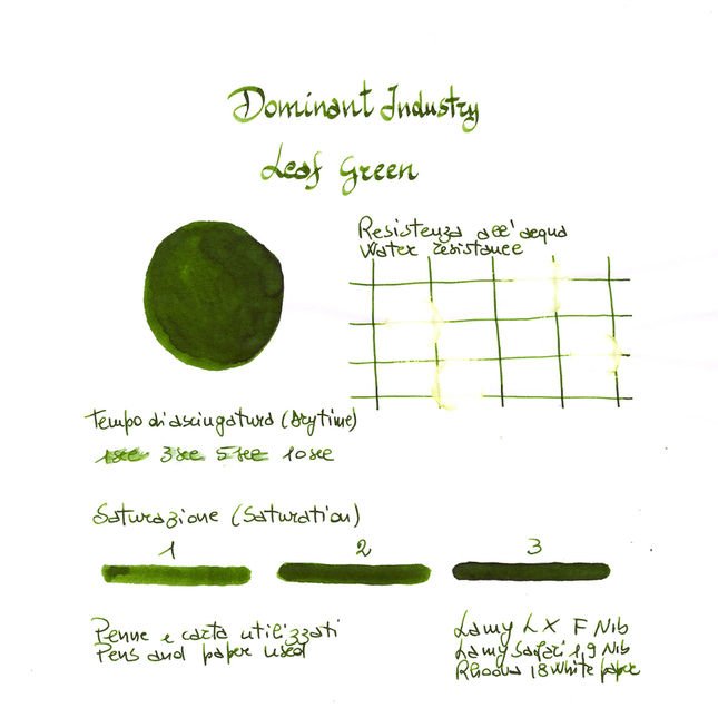 Dominant Industry Standard Leaf Green Ink Bottle 25 ml