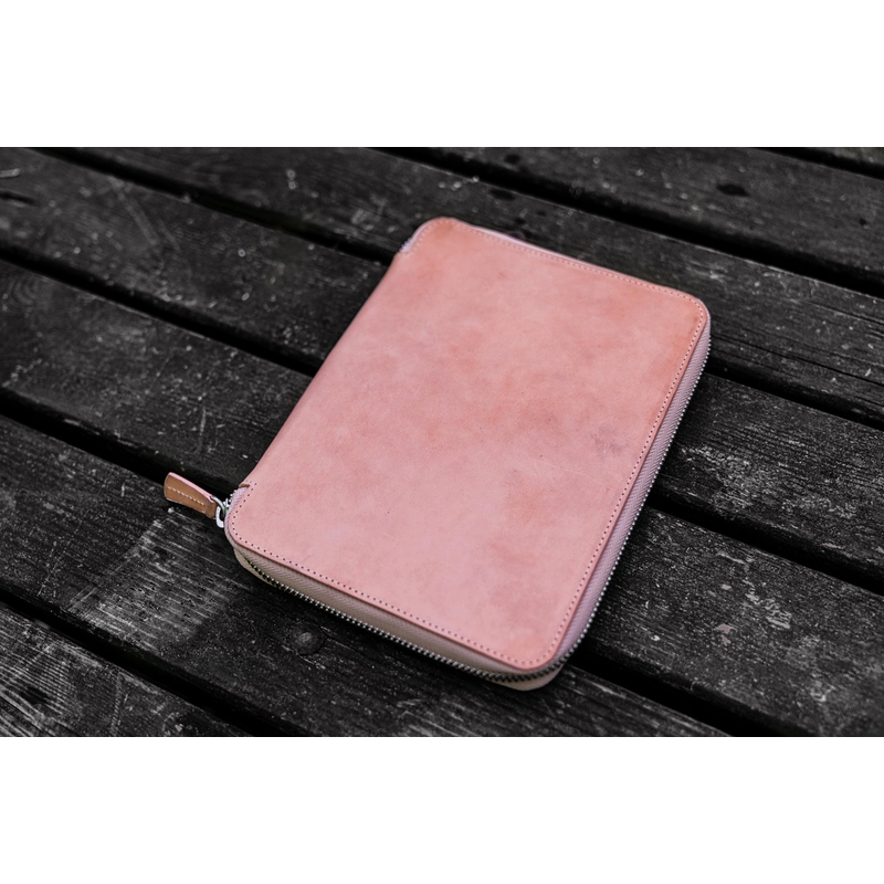 Galen Leather Zippered A5 Notebook Folio Undyed Leather Galen Leather Zippered A5 Notebook Folio Undyed Leather